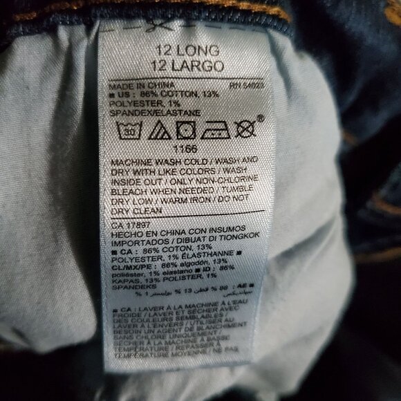 Old Navy Jeans Womens 12 Long Blue Original Skinny Long Stretch Cotton Blend - Picture 3 of 11